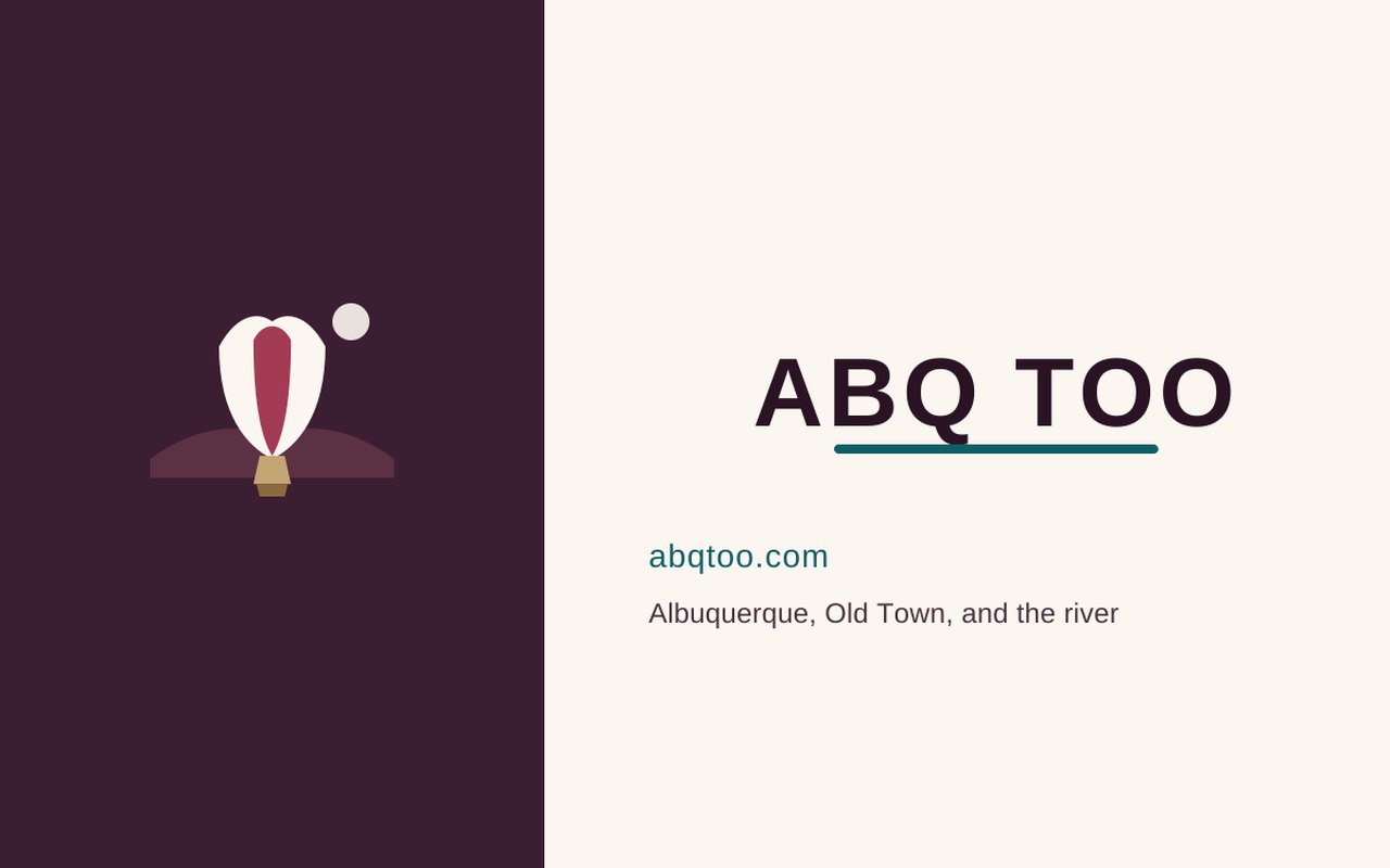 ABQ Too logo, a hot air balloon beside the ABQ Too wordmark