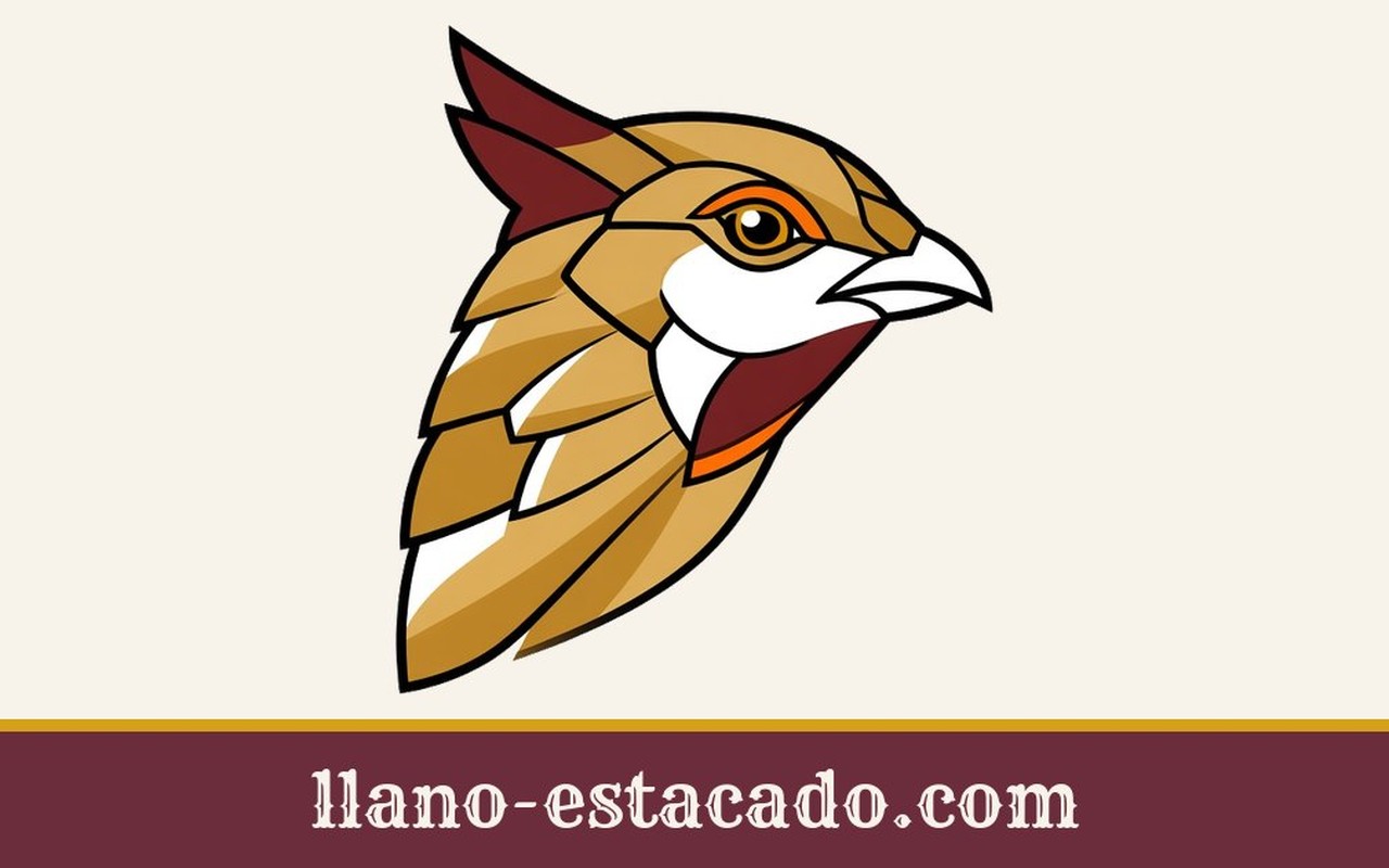 Llano Estacado logo, a geometric lesser prairie chicken head with llano-estacado.com